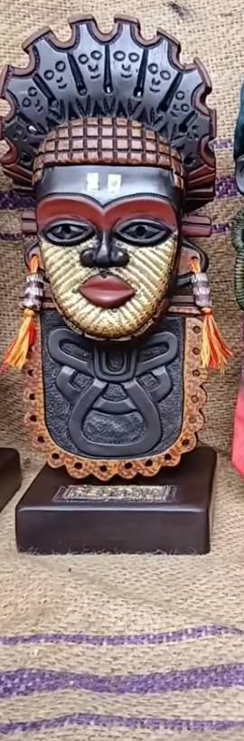 Finished painted crowned mask